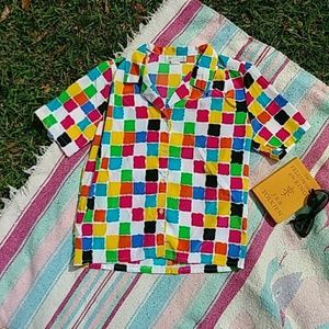 Vintage Multicolor Checkered Button Down Shirt